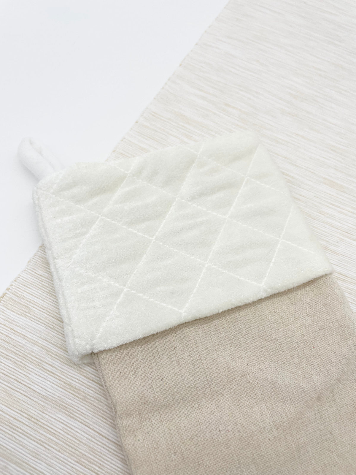 Weihnachtsstrumpf Weiß/Beige Personalisiert "Mein erstes Weihnachten"