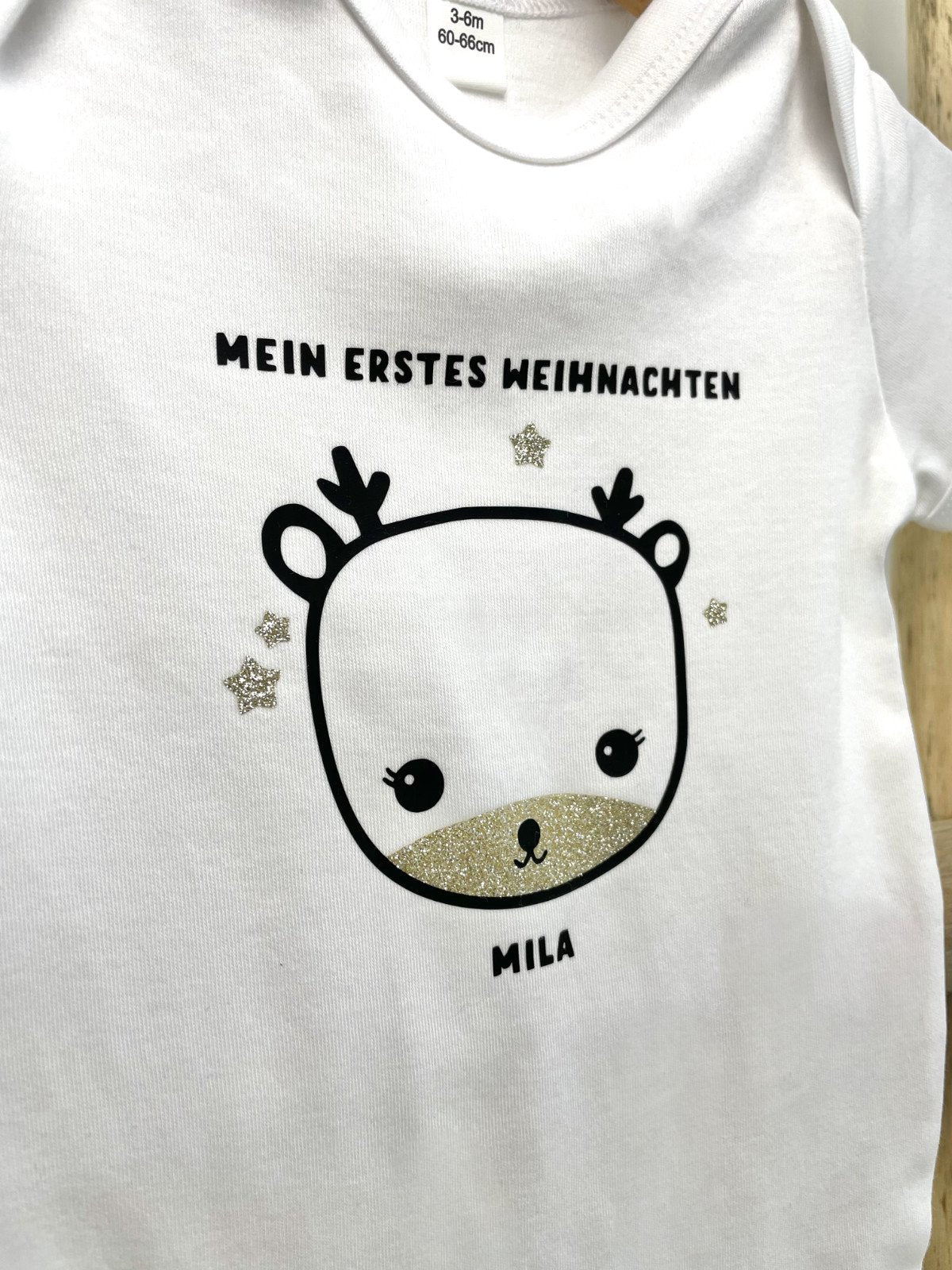 Langarm Baby Body "Mein erstes Weihnachten"