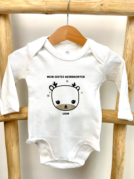 Langarm Baby Body "Mein erstes Weihnachten"