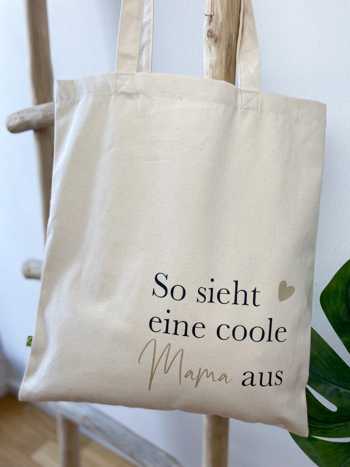 Baumwollbeutel Beige "So sieht eine coole Mama aus"
