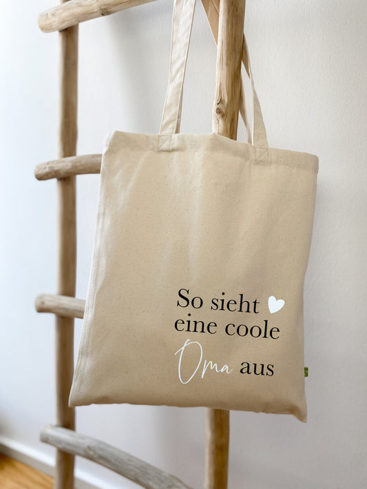 Baumwollbeutel Natur "So sieht eine coole Oma aus"