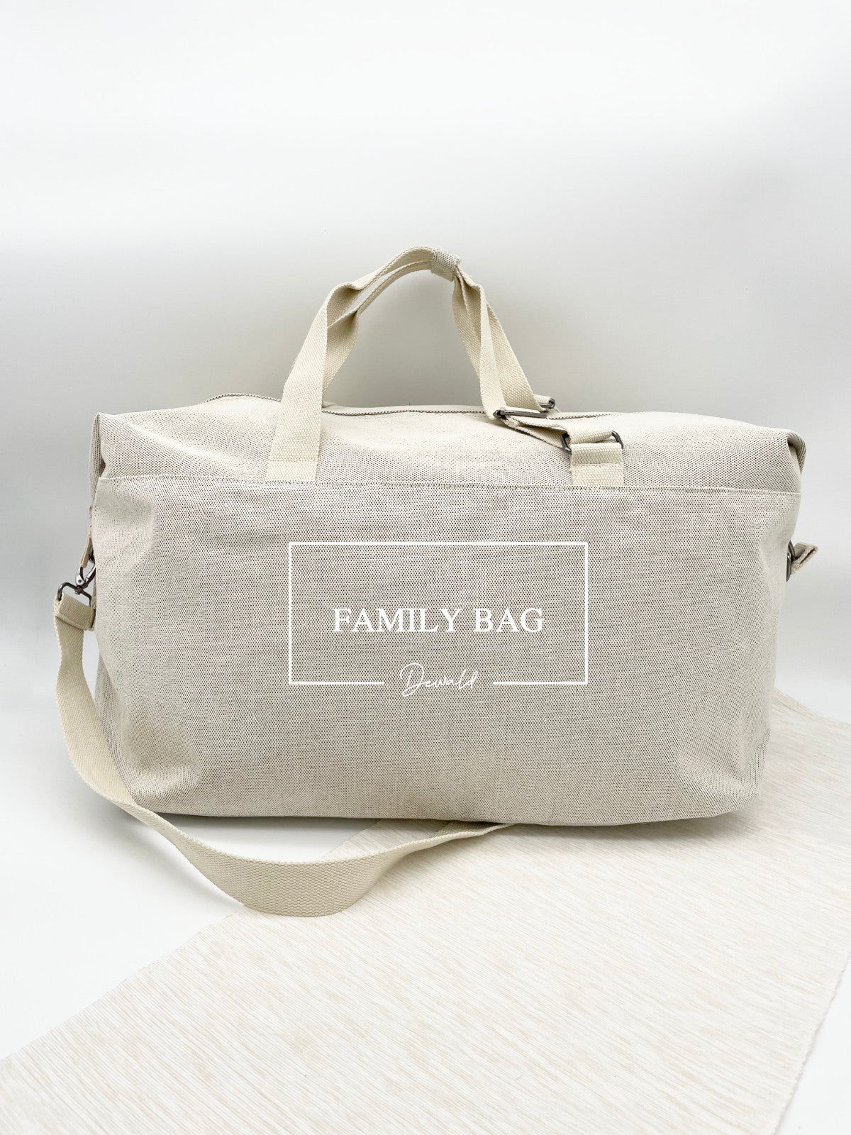 XL Familientasche Personalisiert "Family Bag & Name" Weißer Druck