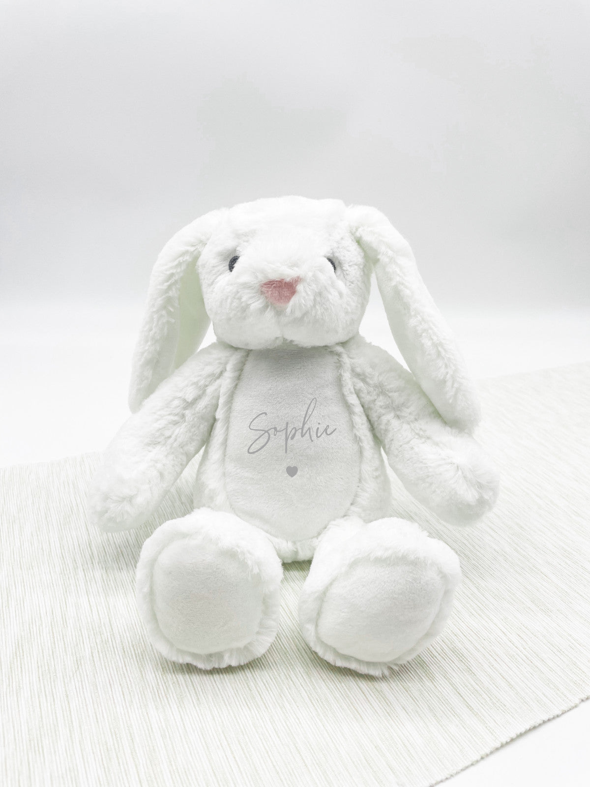 Kuscheltier Hase Weiß Personalisiert mit Name