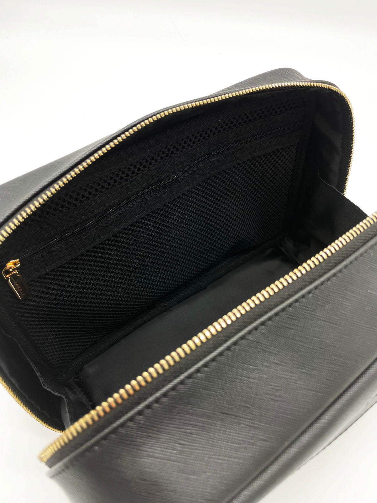 Vegane Wickeltasche Schwarz Innenfach aus Netzstoff