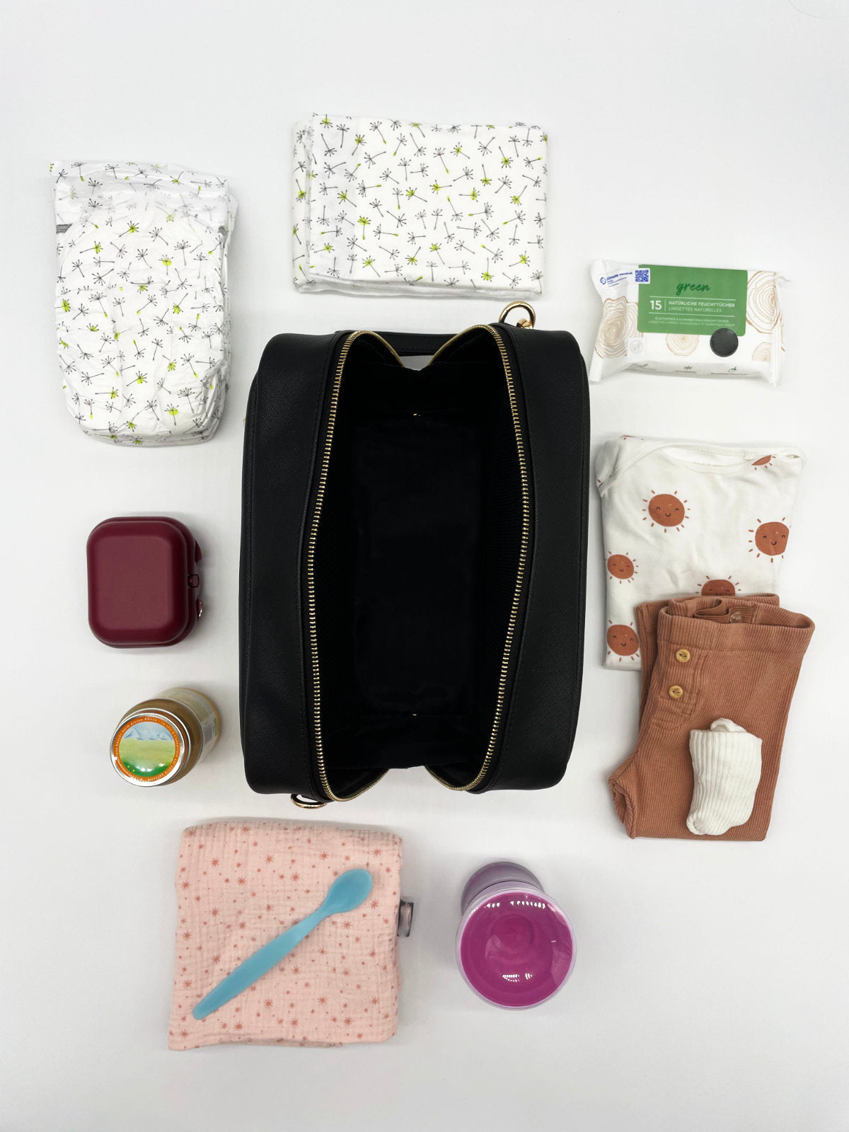 Vegane Wickeltasche in Schwarz