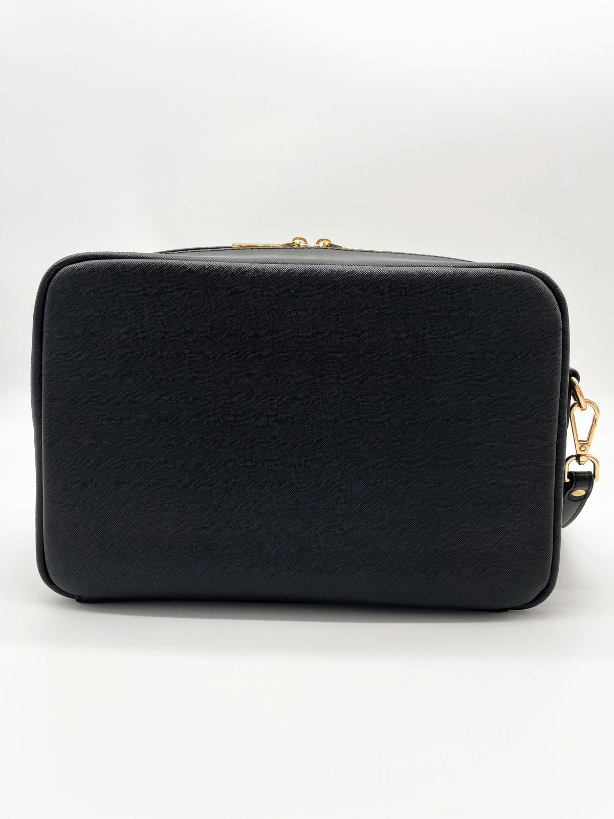 Vegane Wickeltasche Rückseite in Schwarz