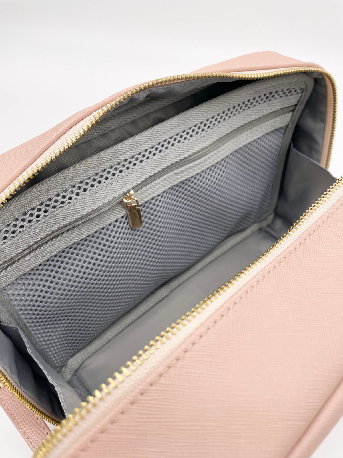 Vegane Wickeltasche Innennetz & Reißverschluss in Rosé Blush