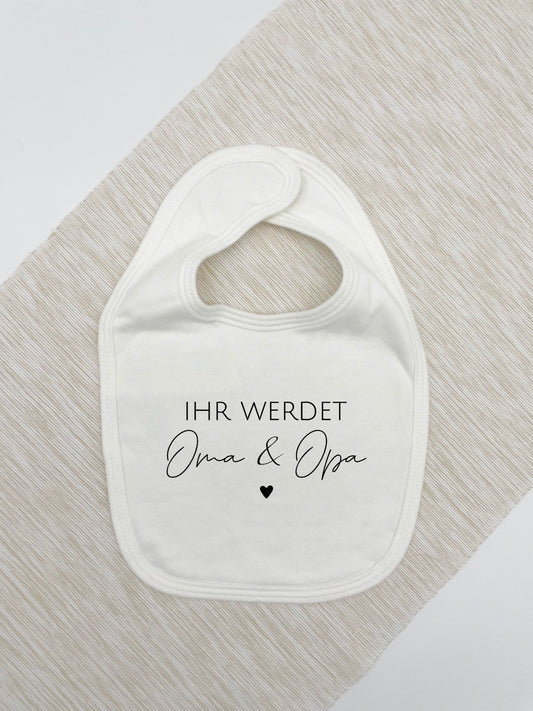 Baby Lätzchen "Ihr werdet..." personalisert