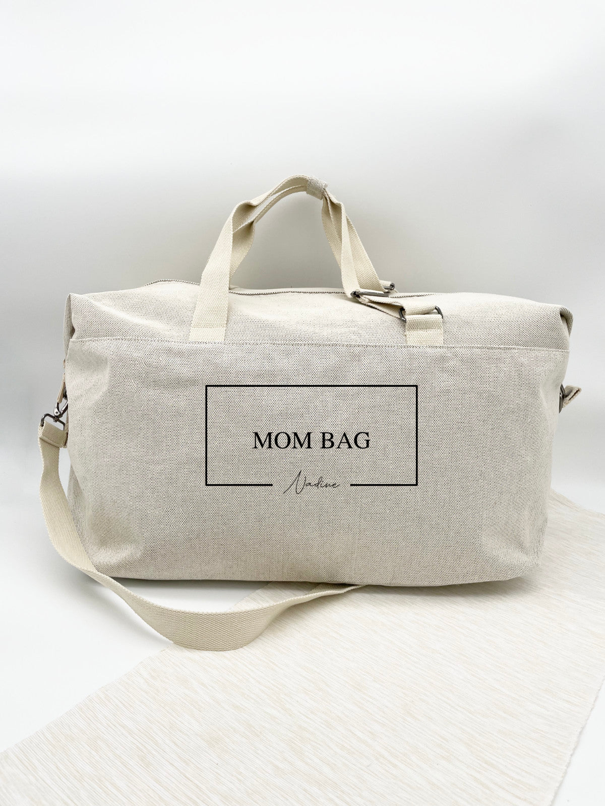 XL Tasche Personalisiert "Mom Bag & Name" Schwarzer Druck