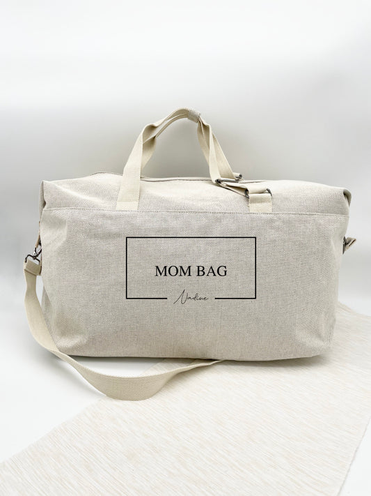XL Tasche Personalisiert "Mom Bag & Name" Schwarzer Druck