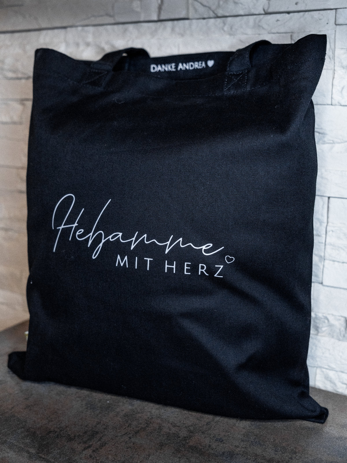 Baumwollbeutel "mit Herz" Innen Personalisiert
