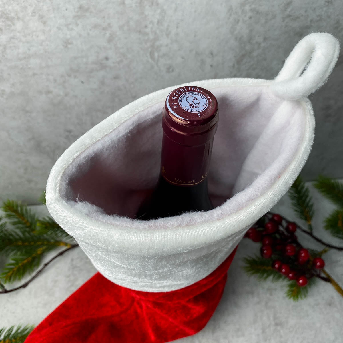 Weihnachtsstrumpf mit Name Personalisiert Weiß/Rot