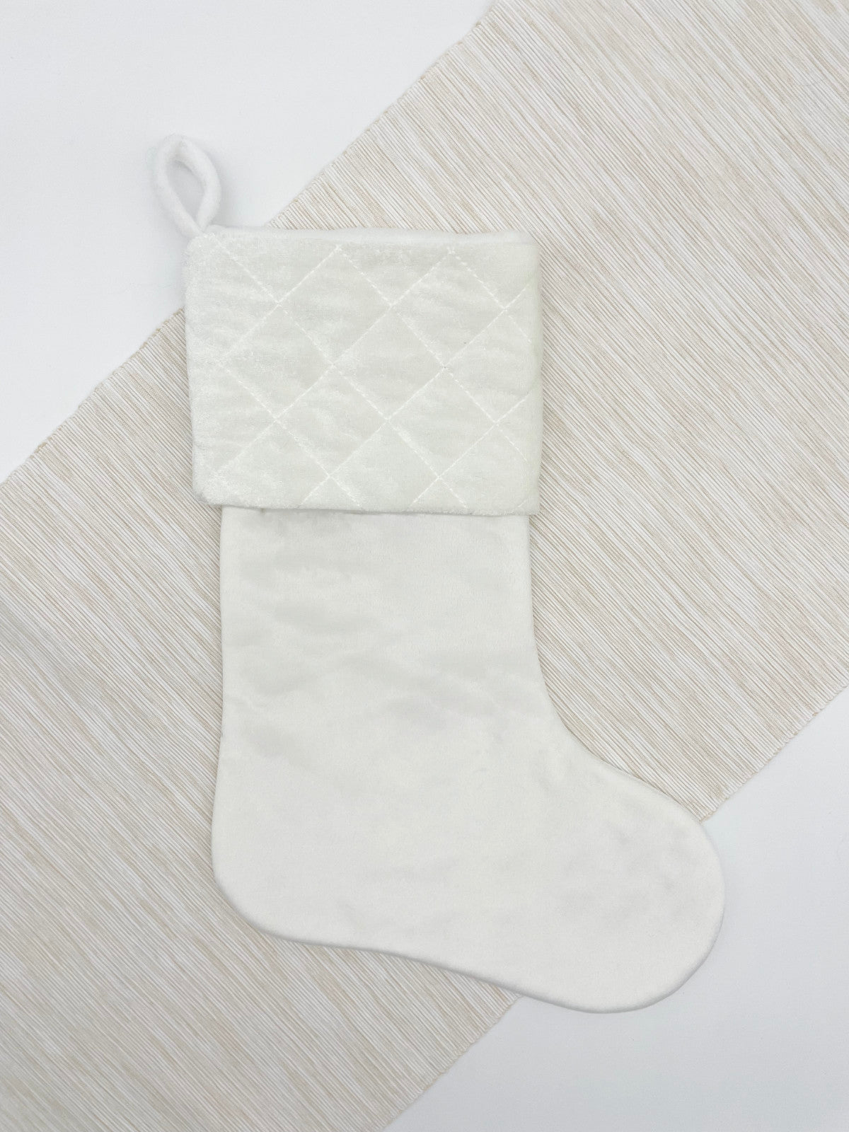 Weihnachtsstrumpf Weiß/Weiß Personalisiert "Mein erstes Weihnachten"