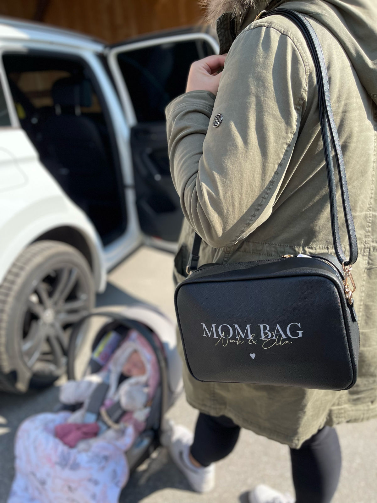 Lawoly Moderne Wickeltasche Personalisiert Mom Bag mit Herz