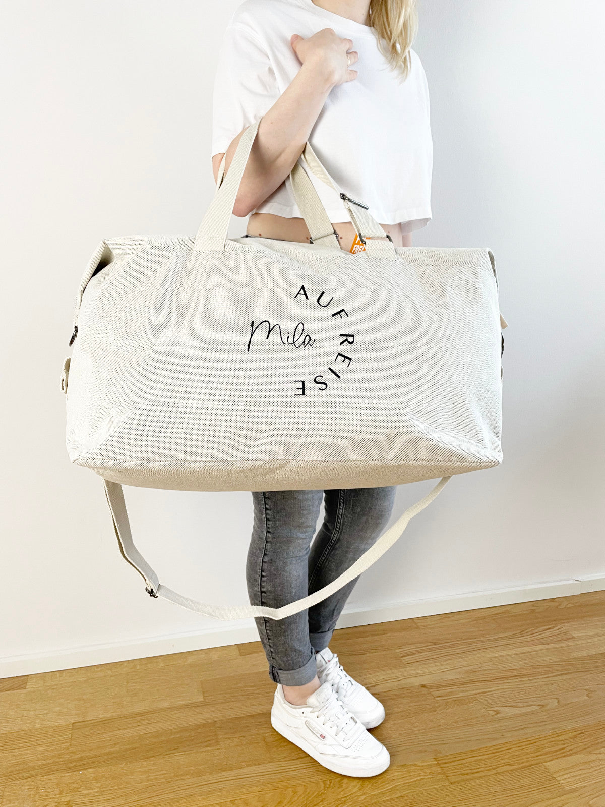 XL Reisetasche Personalisiert "auf Reise" Schwarzer Druck