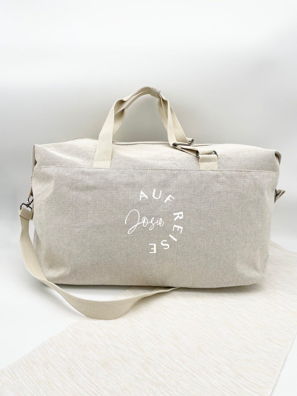 XL Reisetasche Personalisiert "auf Reise" Weißer Druck
