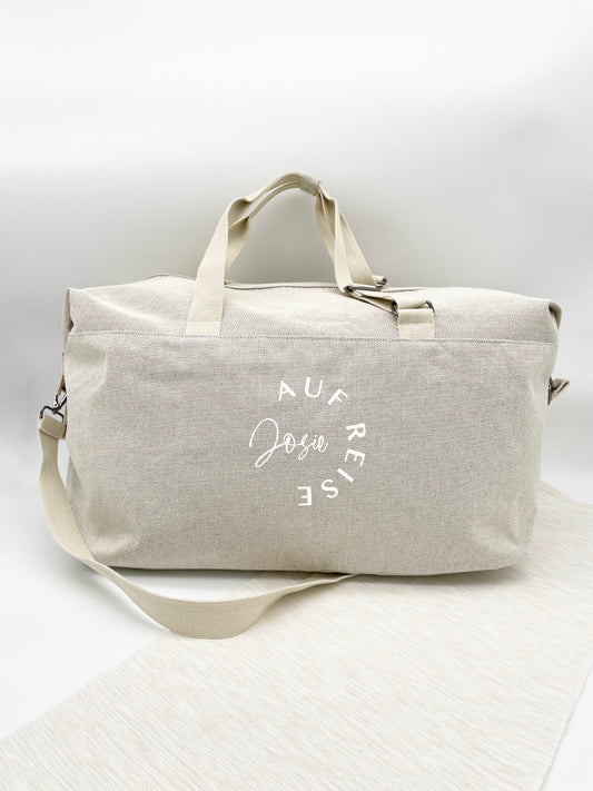 XL Reisetasche Personalisiert "auf Reise" Weißer Druck