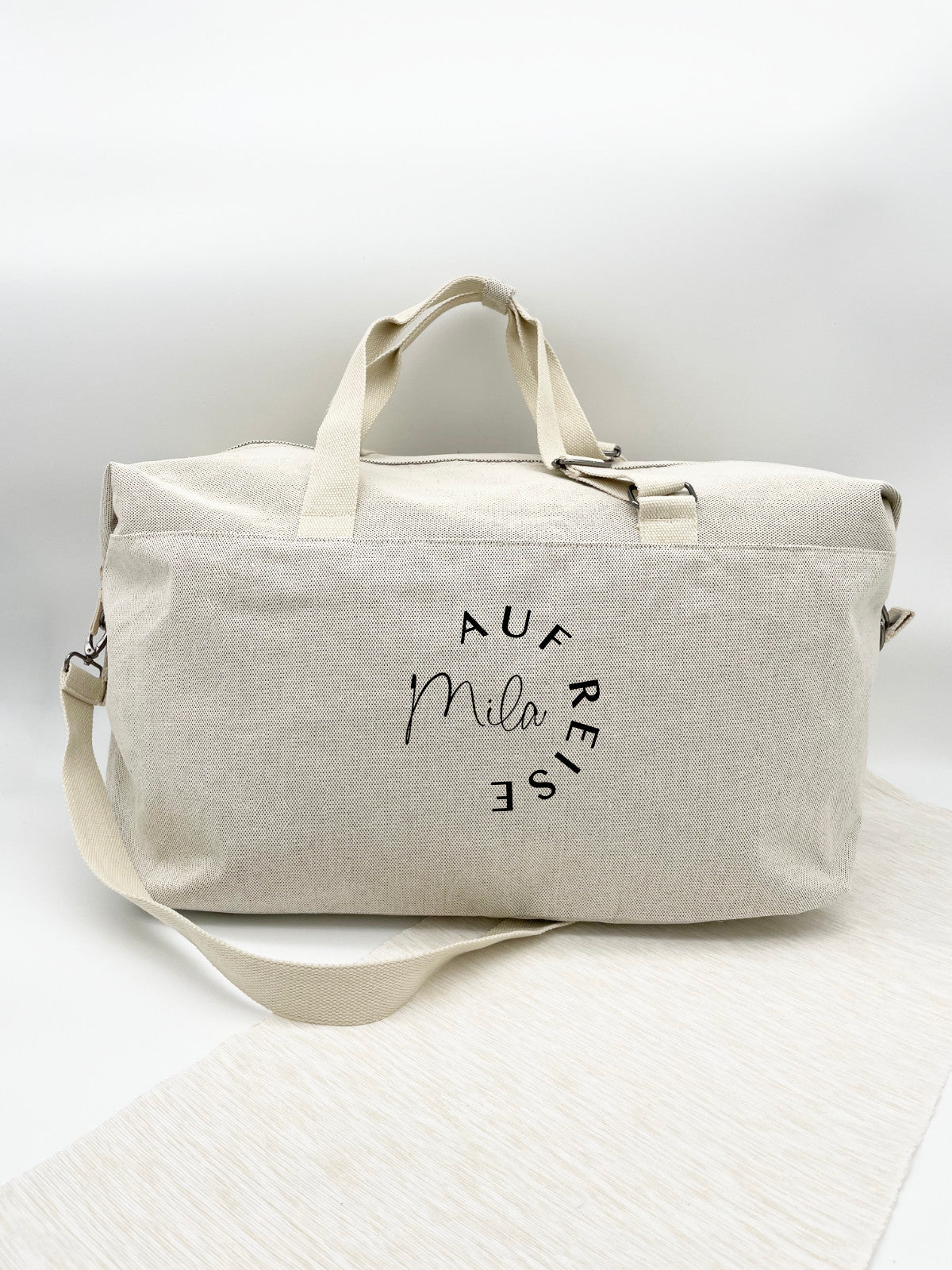 XL Reisetasche Personalisiert "auf Reise" Schwarzer Druck