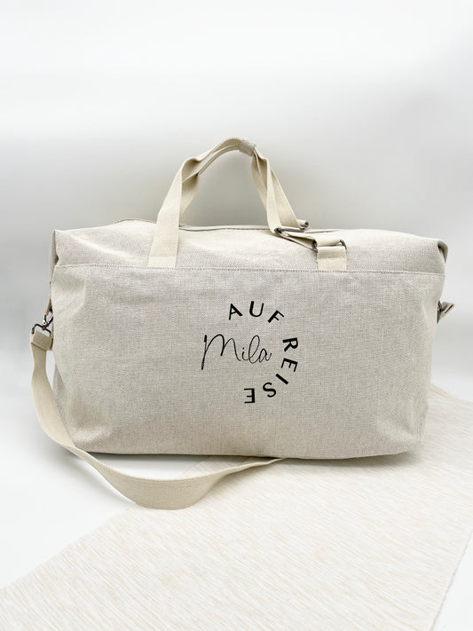 XL Reisetasche Personalisiert "auf Reise" Schwarzer Druck